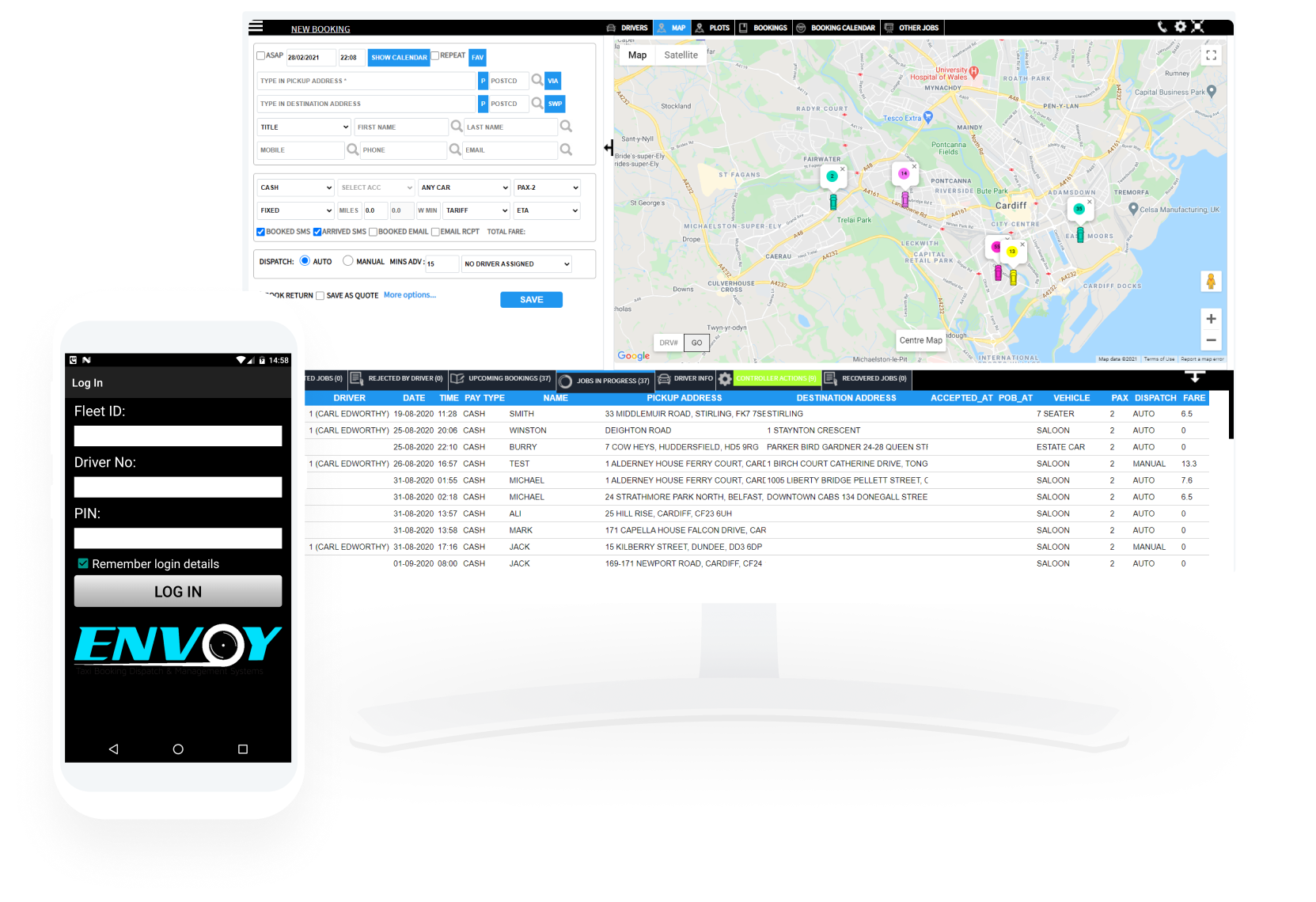 Envoy: Taxi Cab Booking Dispatch Management and Invoicing Software UK